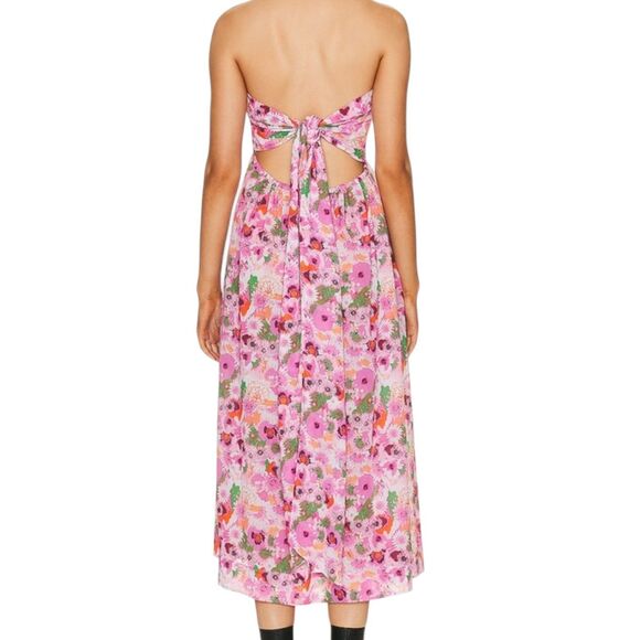 Ganni New Tieband Multifunctional Dress Pink Sugar Plum S M Light Fairy Coquette - Picture 2 of 8